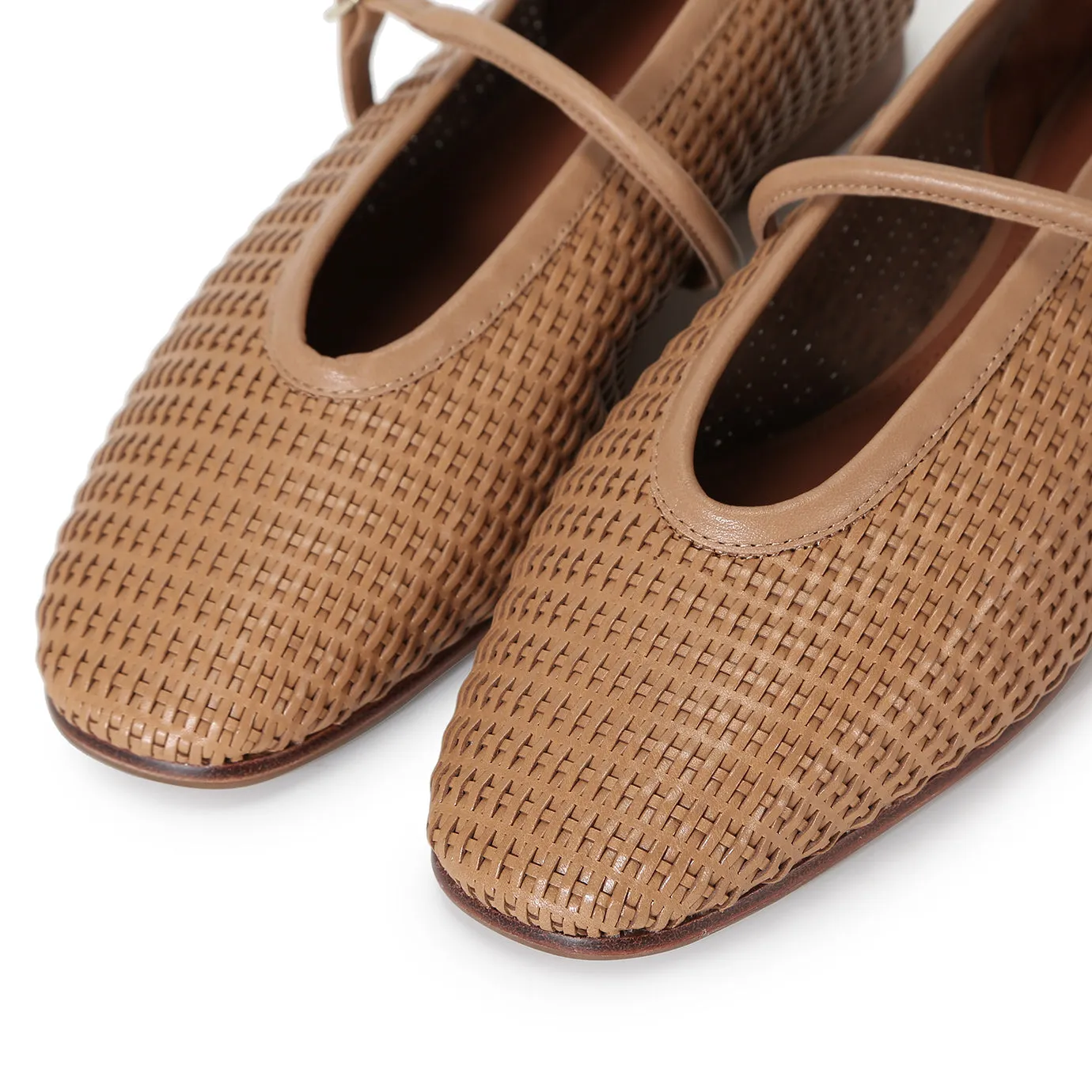 Beracamy Woven Mary Jane Flat - Woven Caramel