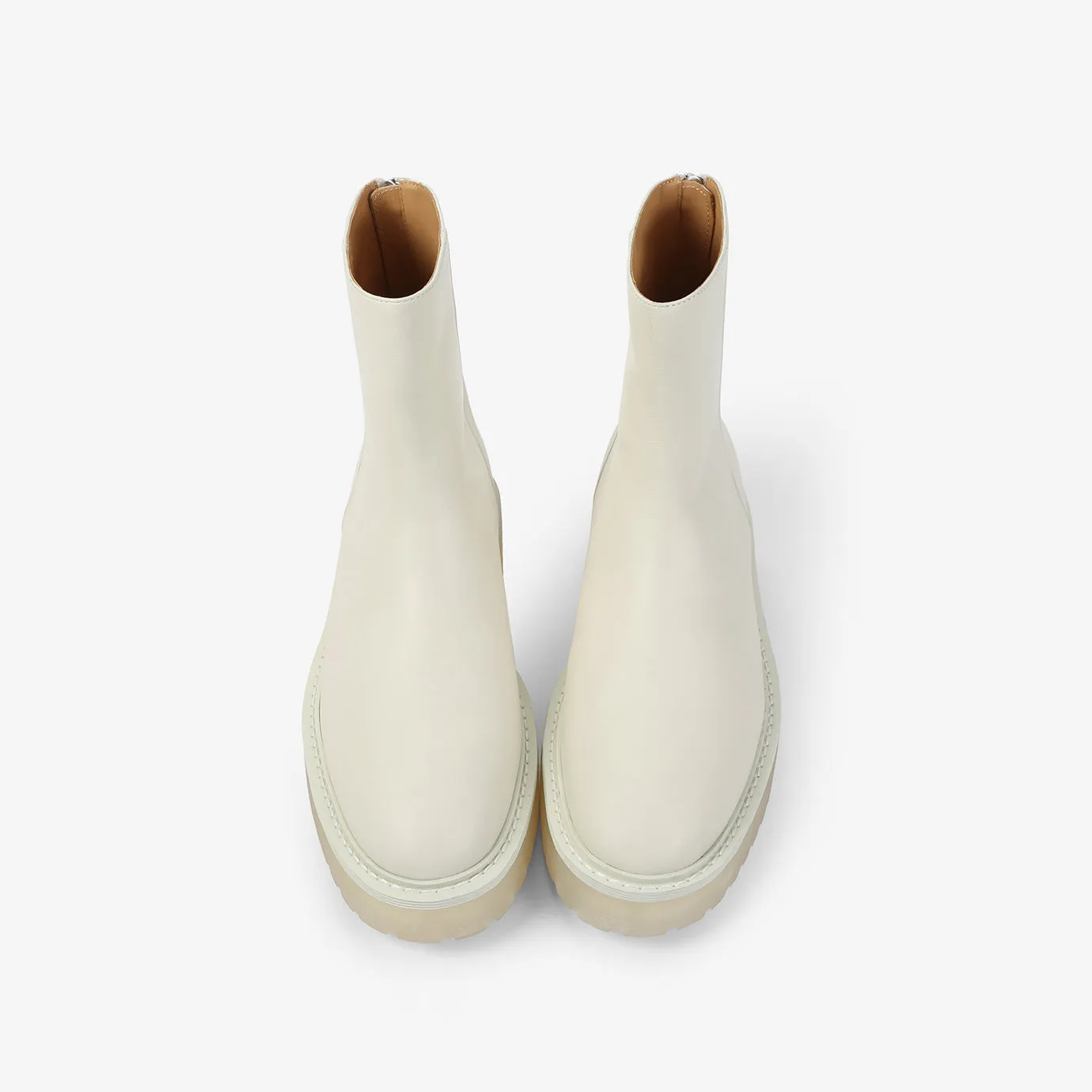 Beracamy Zip Ankle Boots - Blanc