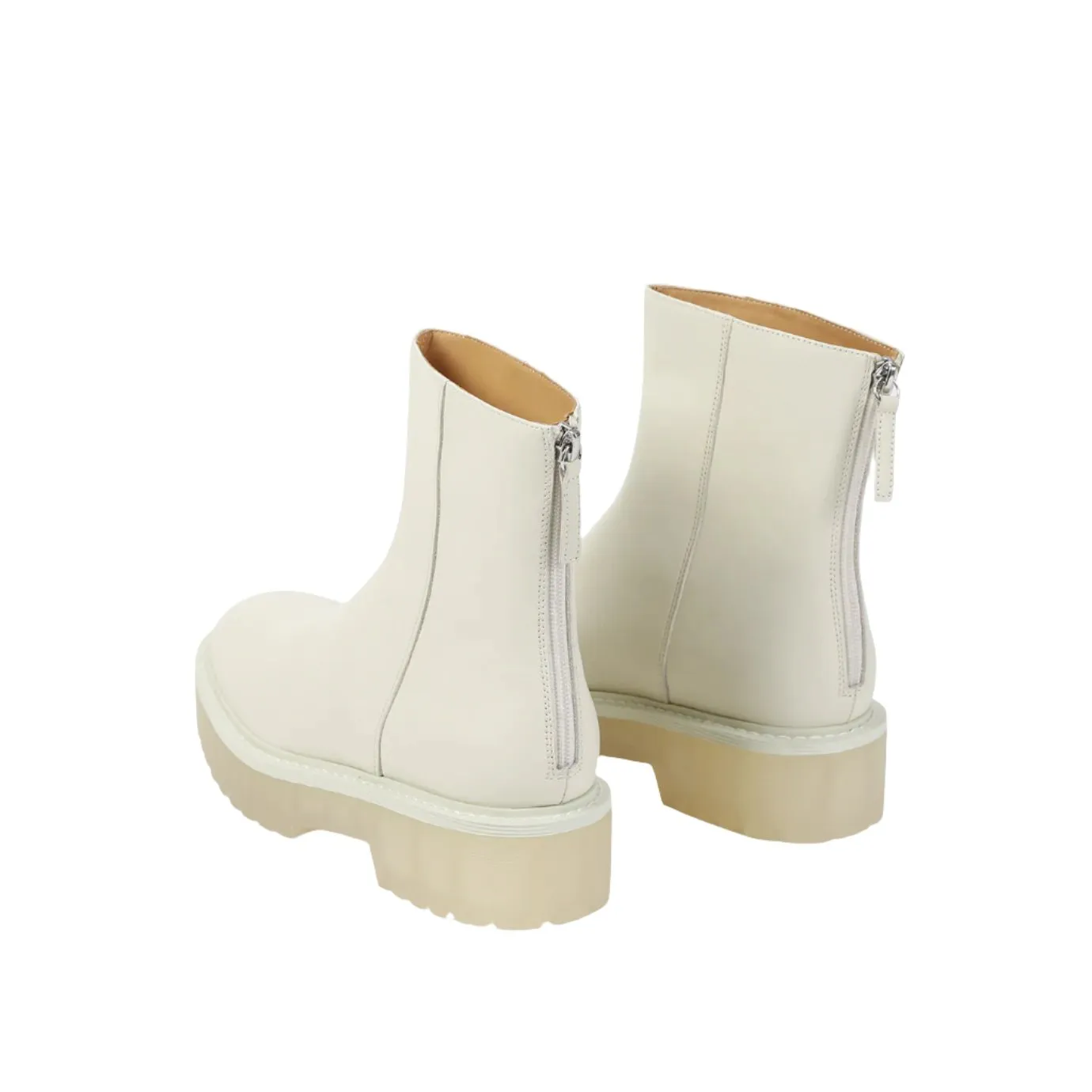 Beracamy Zip Ankle Boots - Blanc