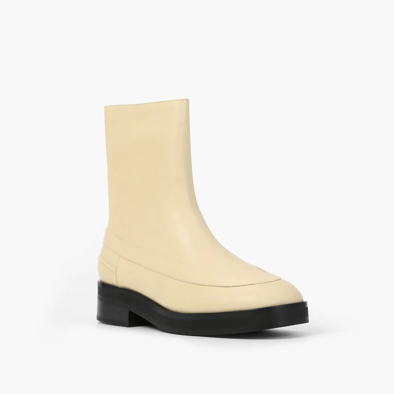 Beracamy Zip Ankle Boots - Cream