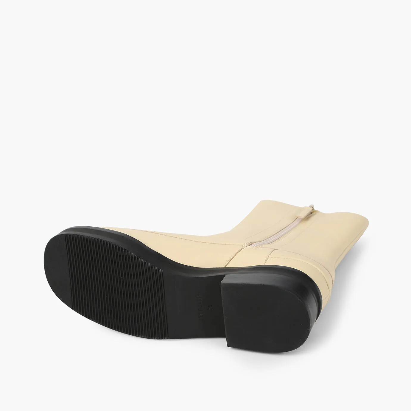 Beracamy Zip Ankle Boots - Cream