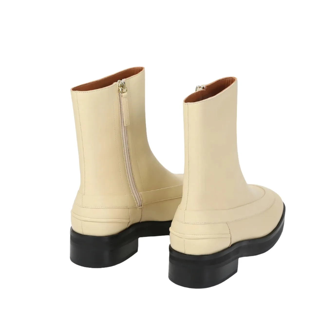 Beracamy Zip Ankle Boots - Cream