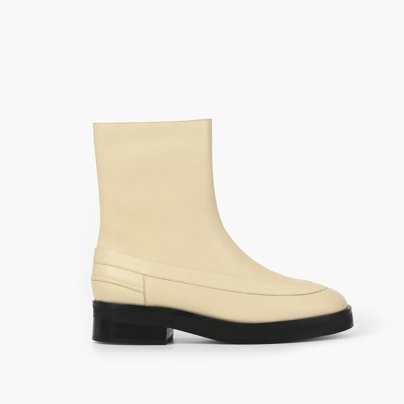 Beracamy Zip Ankle Boots - Cream