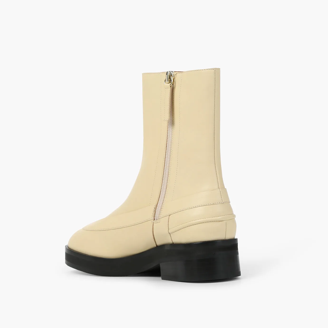 Beracamy Zip Ankle Boots - Cream