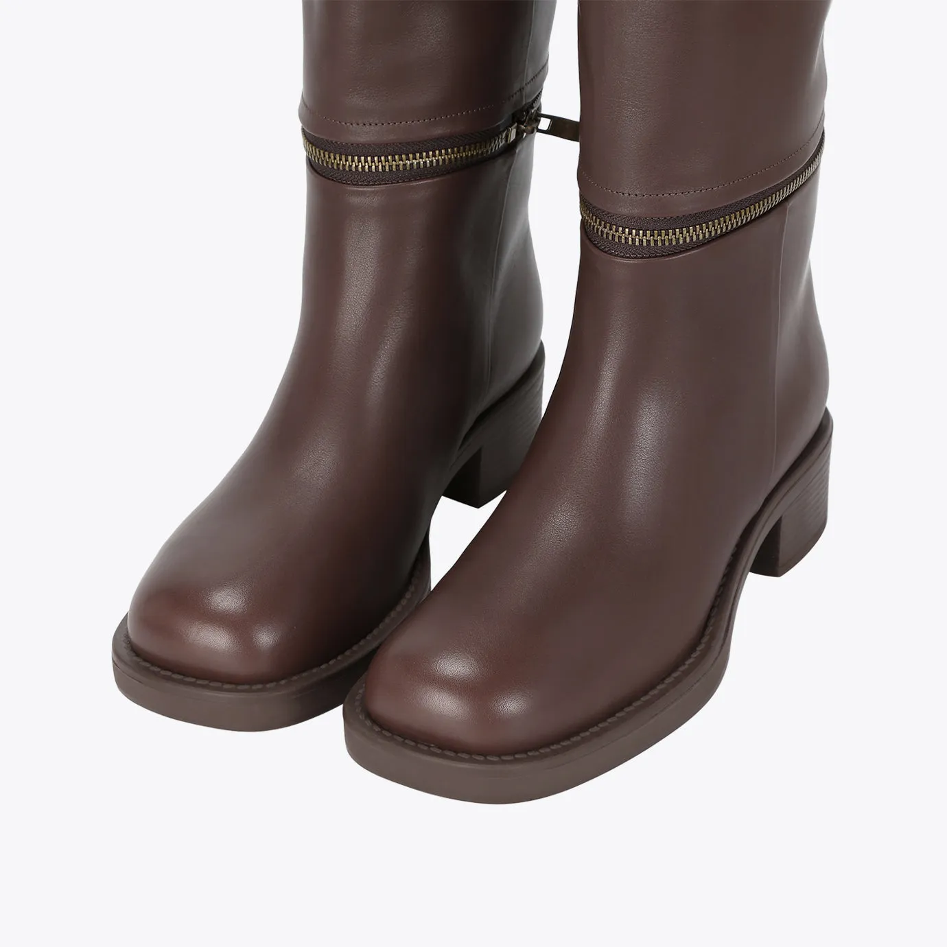 Beracamy Zip Convertible Boot - Cacao 