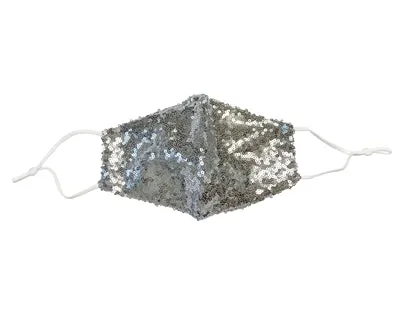 Face Mask - Silver Sequins